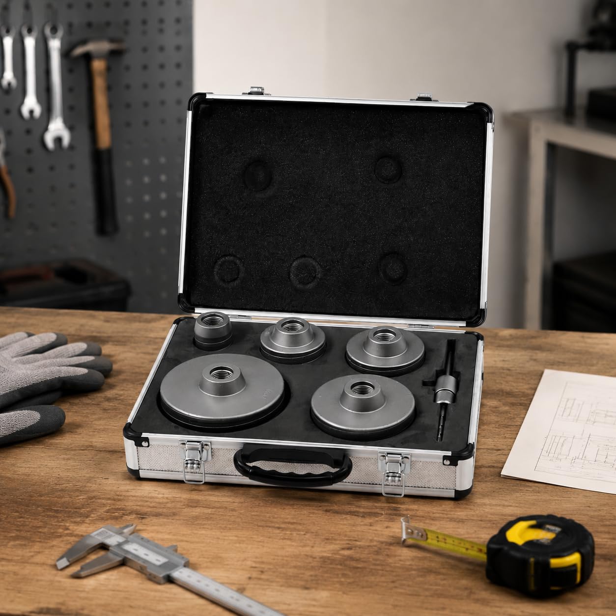 Set di punte da trapano da 68 mm e 40-120 mm, per scatola da incasso con punta di centraggio e adattatore SDS, sega a tazza in acciaio al tungsteno, per calcestruzzo, muro di mattoni, pietra cava e