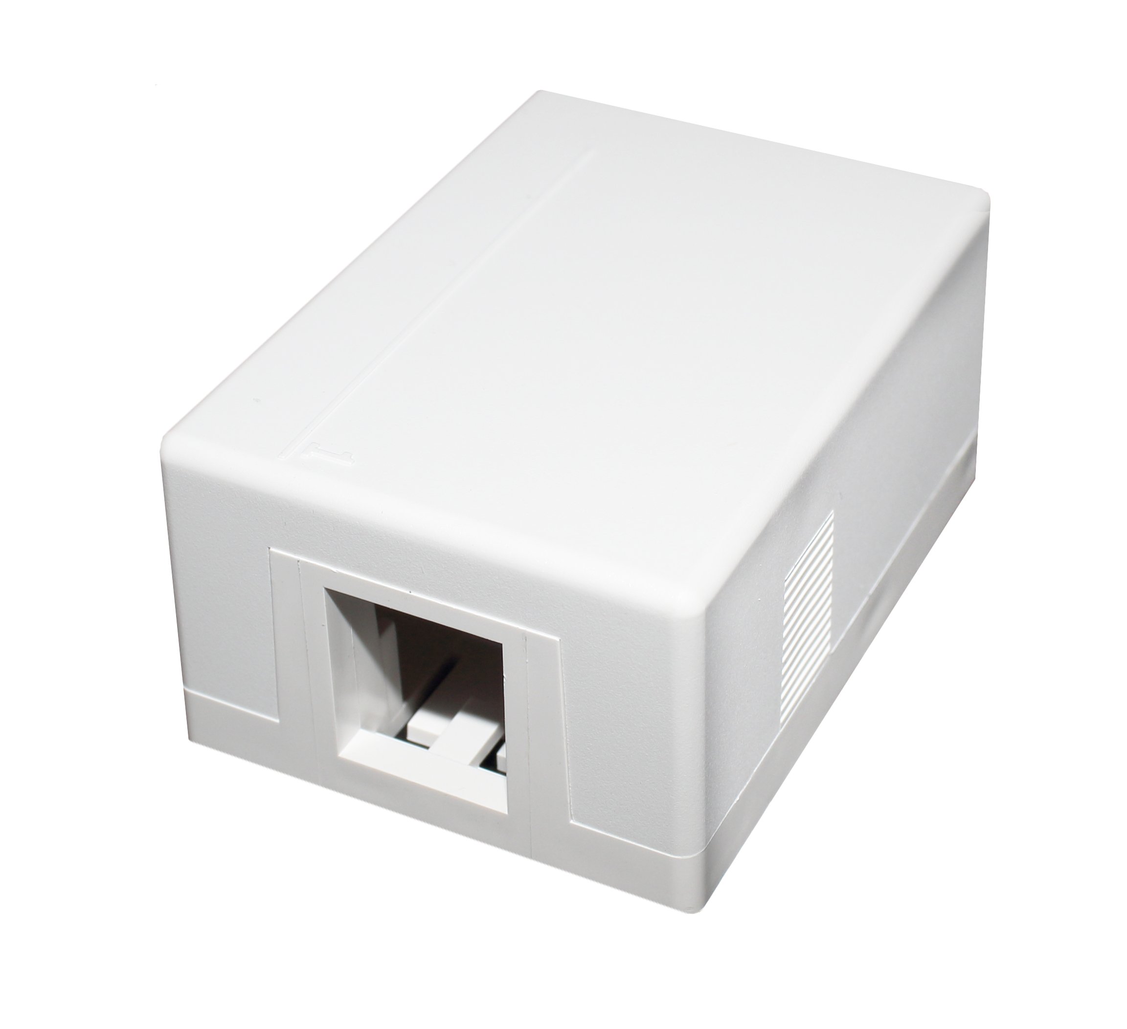 Logico 50-Pack Single Port Surface Mount Box – CAT5e/CAT6 Keystone Jack – White