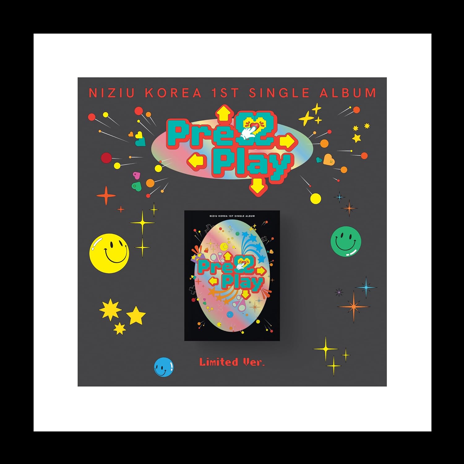 NiziU Press Play 1st Single Album Photobook+ID card+Transfer application+Photocard+Frame+Postcard+Sticker+Tracking Sealed