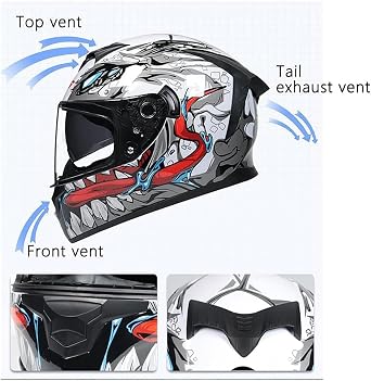 Vintage Full Face Motorcycle Helmet, ECE Approved, Retro Classic Crash Racing Touring Helmet, Scooter Full Face Helmet 6,M57-58CM