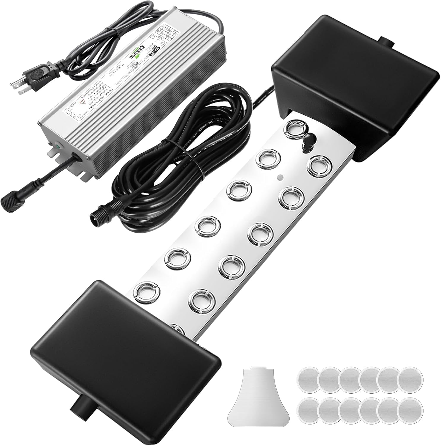 Ultrasonic Fogger,12 Head Ultrasonic Mist Maker,8400ml/H 400W Mist Maker Fogger with Buoy, Fogger Water Pond Atomizer Fog Humidifier