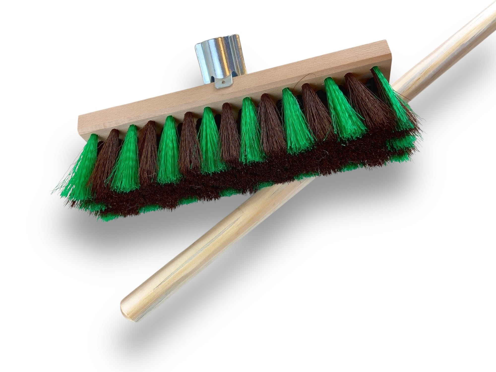 Kibros Balai cantonnier Jardinage 32 cm Fibre zébrée Manche Bois