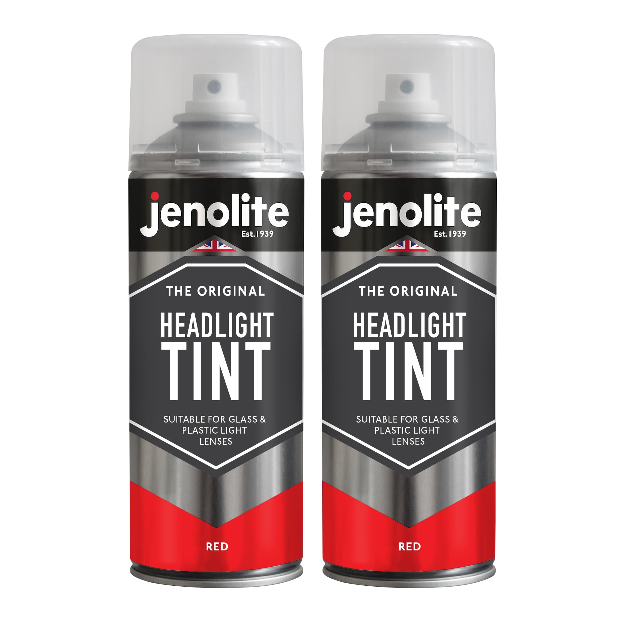 Jenolite Red Headlight Tint Spray Paint | | 2 X 400Ml | Tinted Lens Lacquer | Subtle Styling Lens Tint For Car Rear Lights | Suitable For Glass & Plastic Lenses