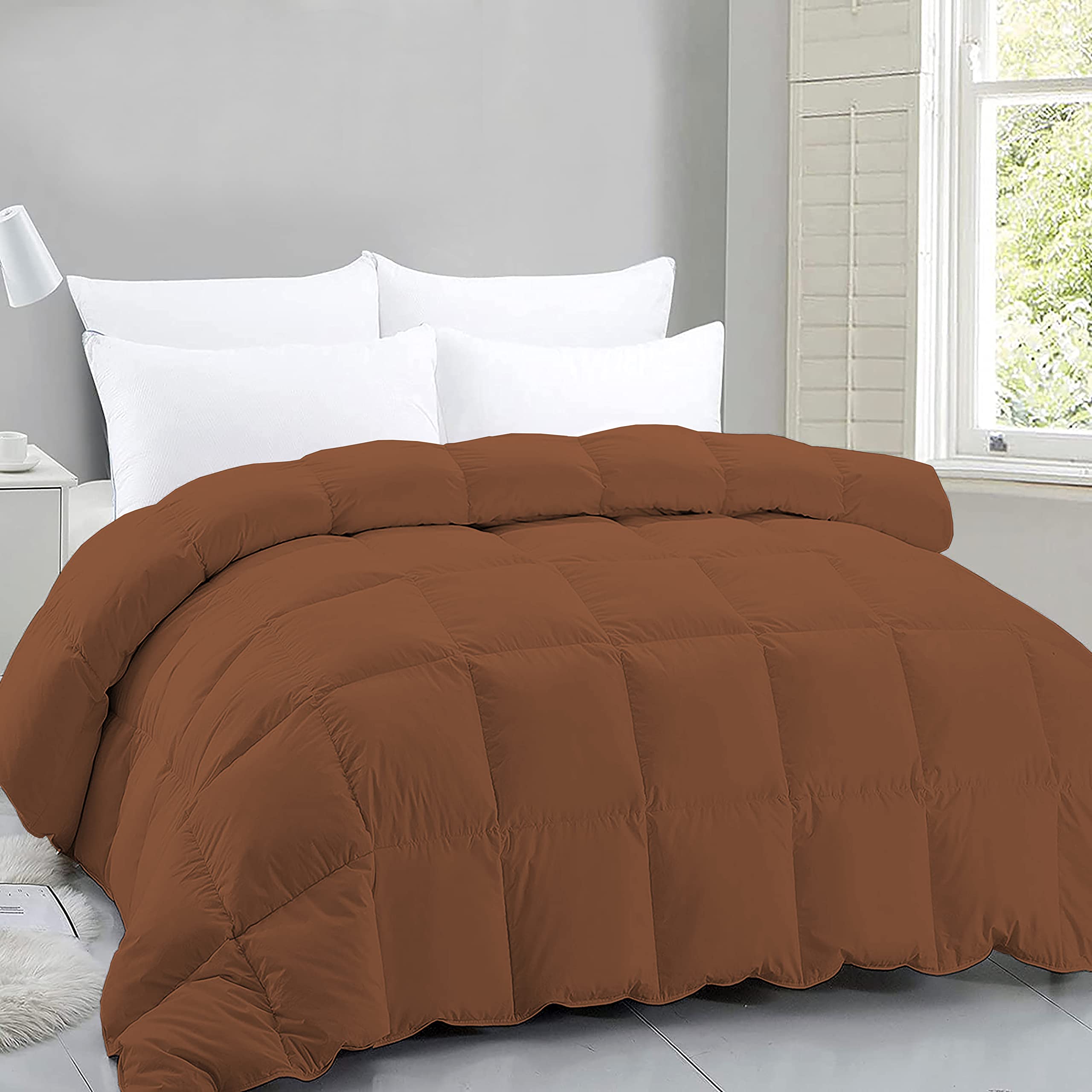 ATK-8 BEDDING - 400 GSM Winter Proof Single Bed Comforter Premium Collection Quilted Comforter (60" x 90" Inches/152cm x 228cm) - Single Size Comforter| Chocolate Brown-image-33
