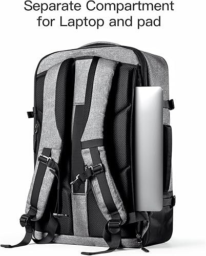 Inateck 38.5-46.2L Expandable Travel Backpack Cabin Rucksack Large Hand Luggage for Airplane Travel with 17.3" Laptop Compartment, Cabin bag Carry on Laptop Backpack for Men and Women - 5