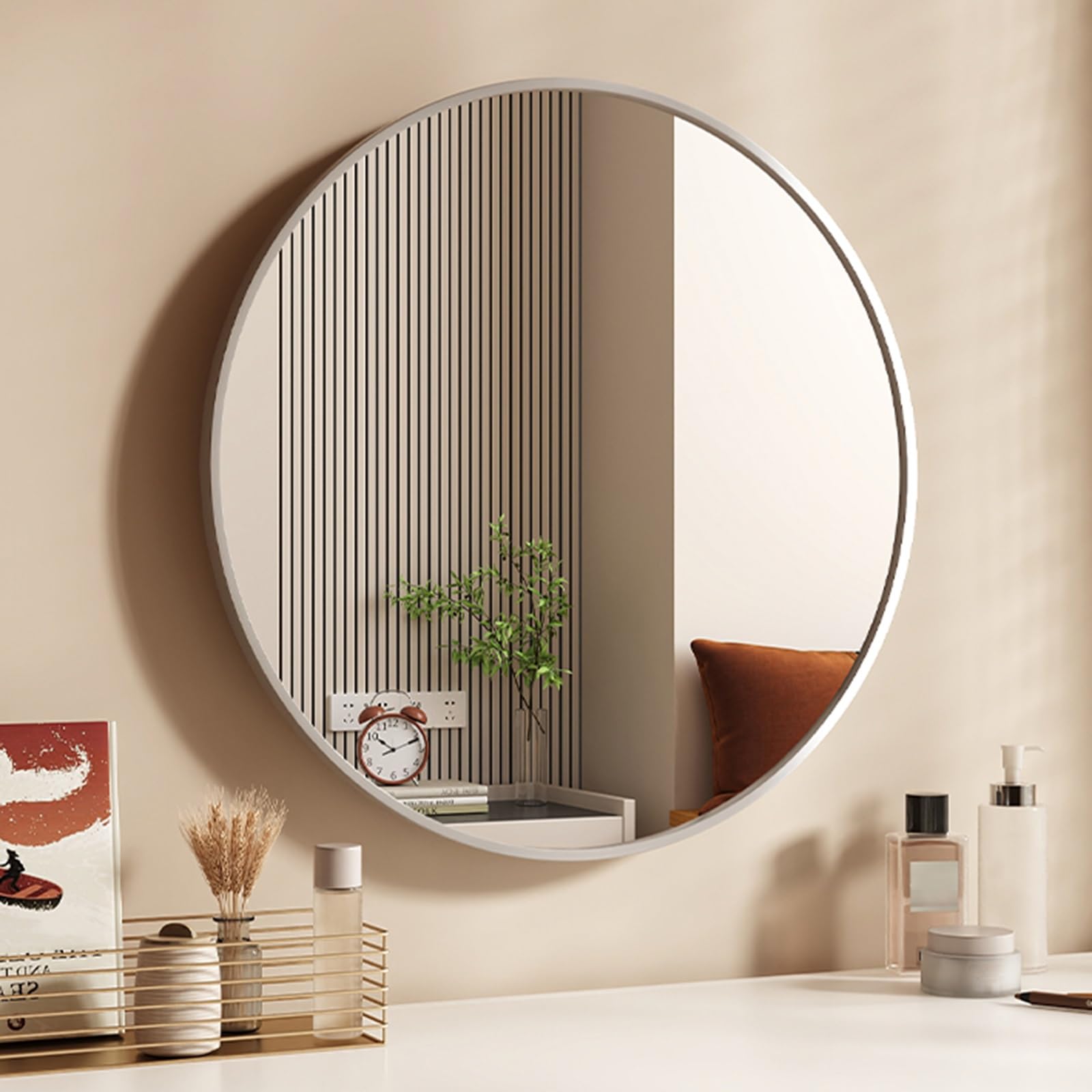 N2 interior Silver Circle Mirror 50×50 Amazon.com: 30 cm/40 cm/50 cm/60 cm/70 cm Round Mirror, Metal