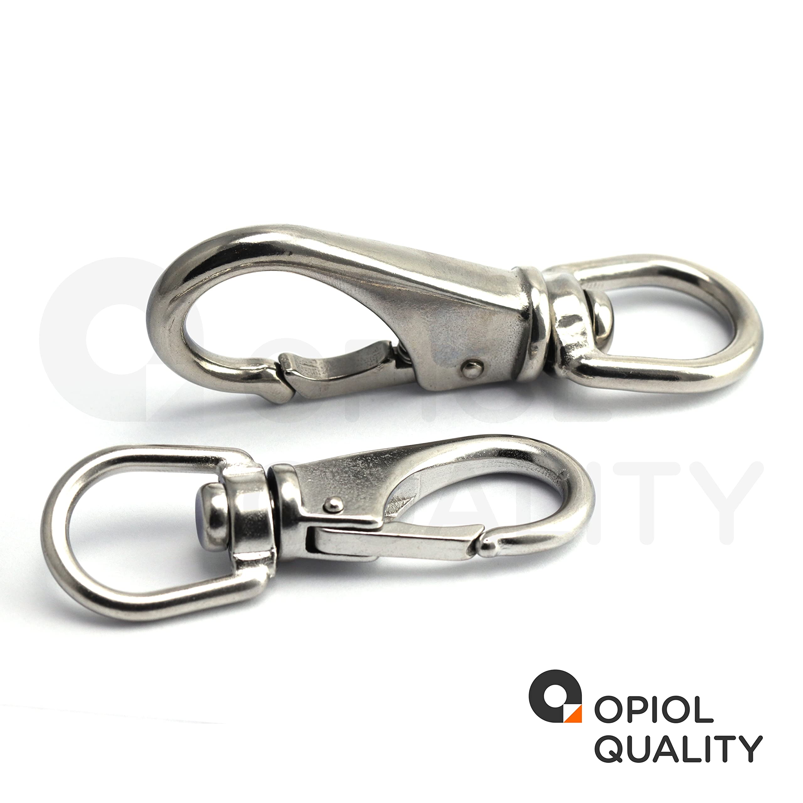 Wirbelkarabiner 21x120 mm aus Edelstahl A4 V4A (5 Stück) Augwirbelhaken Karabinerhaken Karabiner Schnapphaken Haken mit Drehgelenk Wirbelauge