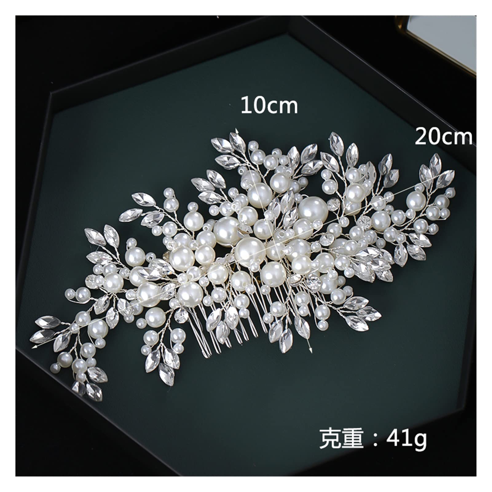 Luxury Rhinestone Pearl Hair Cirt Band For Women Bridal Weddal Wedding Accesorios for el Cabello Joya Tiara Cadera (Metal Color : Silver)