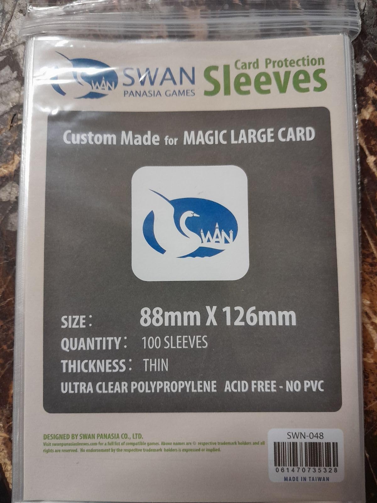 Swan Card Sleeves (88x126mm) - 100 Pack, Thin Sleeves - Cutthroat Caverns