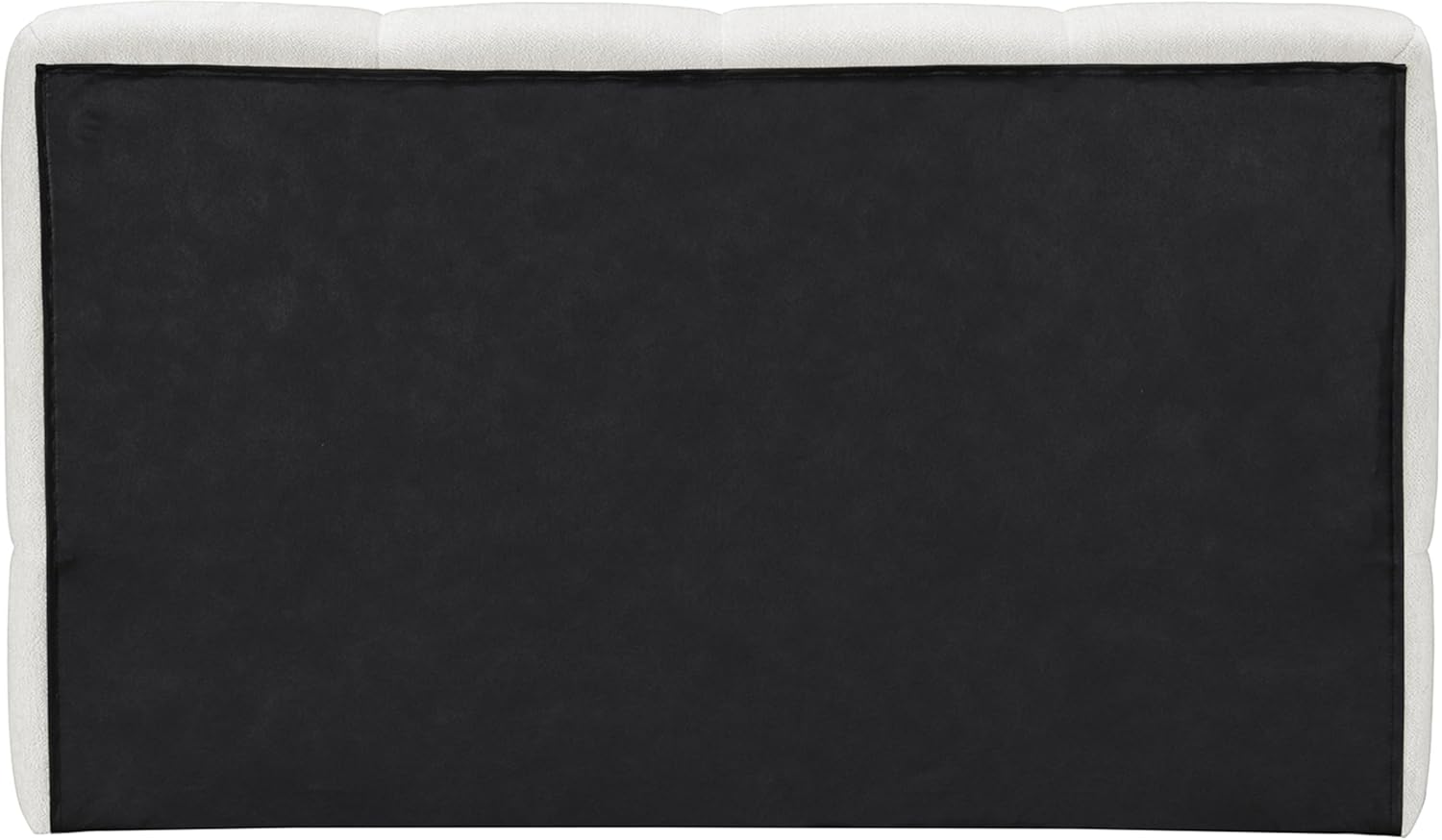 Meridian Furniture CarlinCream-T Carlin Collection Modern | Contemporary Twin Bed with Soft Cream Chenille Fabric, Channel Tufted, 57.25" W x 91.5" D x 33.5" H, Cream, Twin