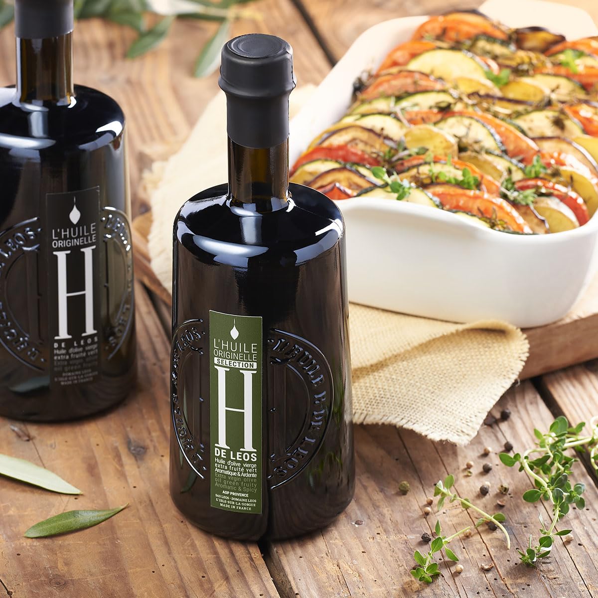 LEOS - Huile d'Olive Vierge Extra - H DE LEOS - Fruité Vert - Multimedaillée - 500ml - Provence - Made in France