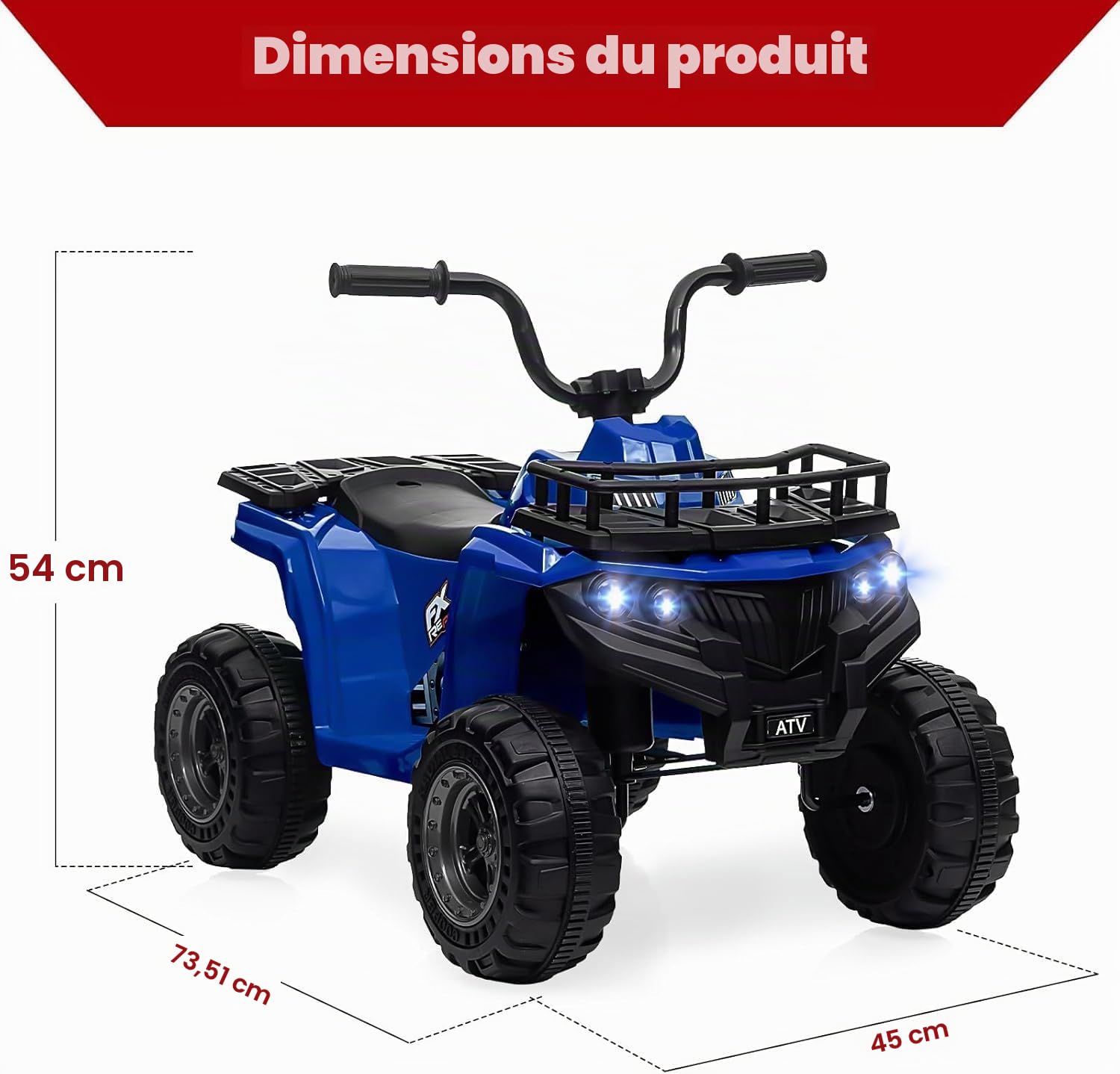 Garvee Quad Electrique Enfant 12 V, Voiture ÉLectrique pour Enfant ATV, Voiture éLectrique 2 Vitesses, Voiture Electrique pour Garç, ATV pour Enfant de 2 à 5 Ans (Bleu)
