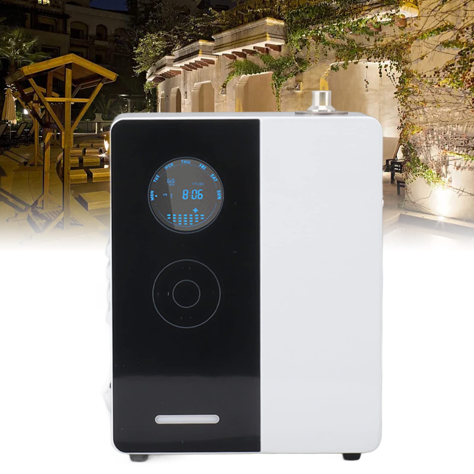 HEEPDD Máquina Casera del Aromaterapia, Interruptor de Memoria de la Máquina del Difusor del Aceite Esencial del Ajuste de la Frecuencia del Espray 220mah para el Hotel (Enchufe de la UE)