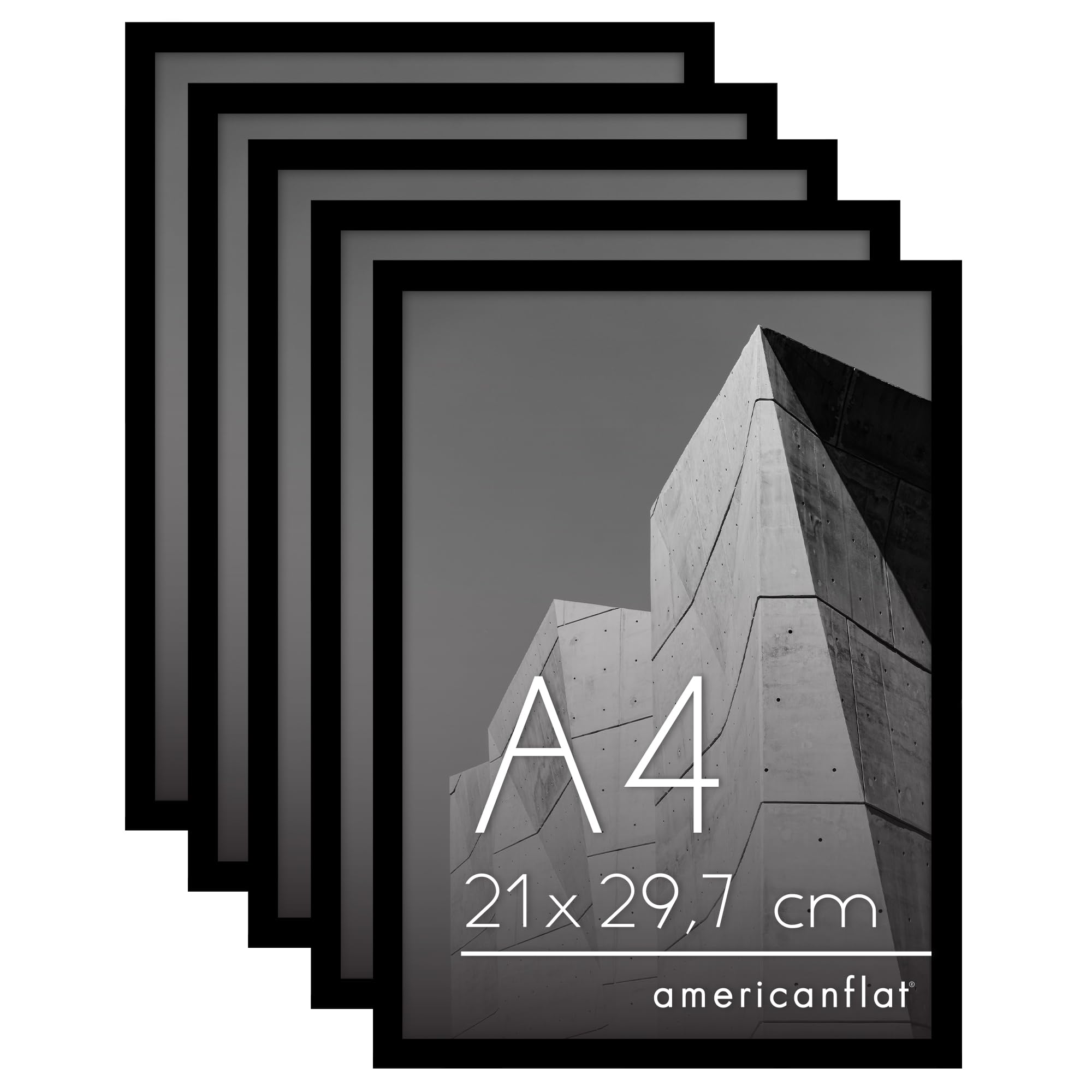 Amazon.co.jp: Americanflat A4 額縁 フォトフレーム 5個セット 耐衝撃