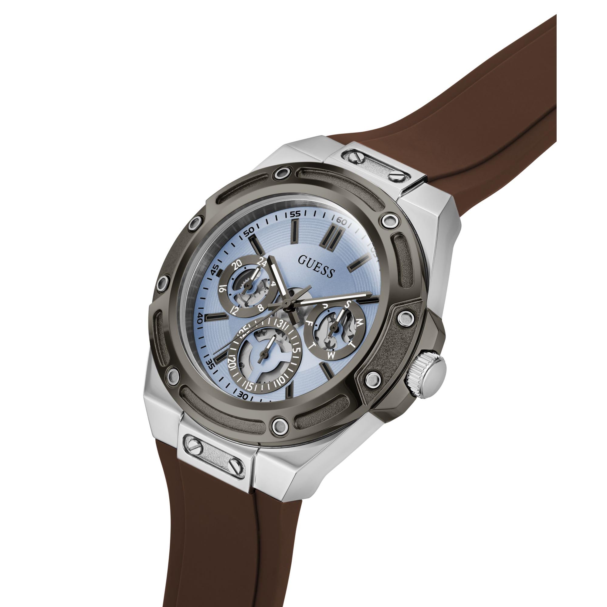 GUESS Męski zegarek na rękę wielofunkcyjny Carver GW1132G7 silikon
