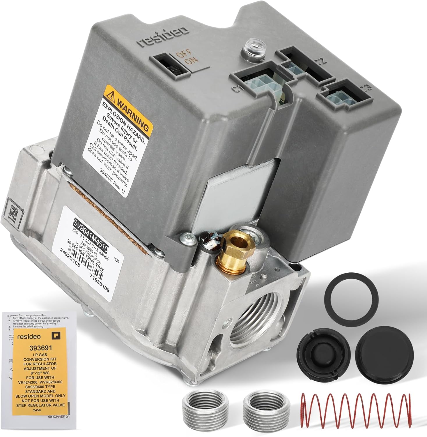 SV9641M4510/U Smart Gas Valve, 3/4" NPT Intermittent Hot Surface Pilot Ignition, Replaces for Honeywell SV9541M2094, for Natural Gas or LP (Propane) Systems