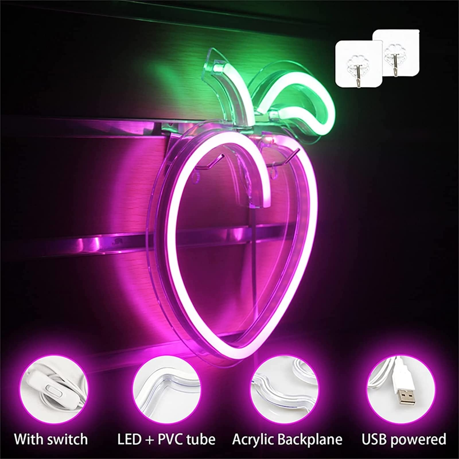 Amazon.co.jp: 桃型LEDネオンサイン、ネオンサインLEDモデリング