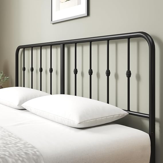Zinus Leonardo Metal Platform Bed Frame, Victorian Spindle Headboard, King | Heavy Duty Bed Base, Ample Underbed Storage Space, Durable Construction, Sleek Minimalist Style, Easy Assembly