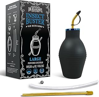 Dr. Killigan's Insect Buster | Bulb Duster, Insecticide Applicator, Dispenser for Diatomaceous Earth and Other Powdered Insecticides and Pesticides | Non-Toxic and Natural | Large