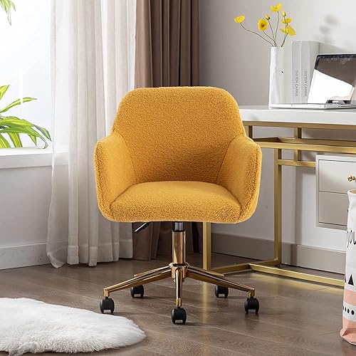 Miniatura 6 de Silla moderna de piel sintética para oficina en casa, silla giratoria tapizada, silla de tocador de maquillaje para adolescentes y niñas, silla de