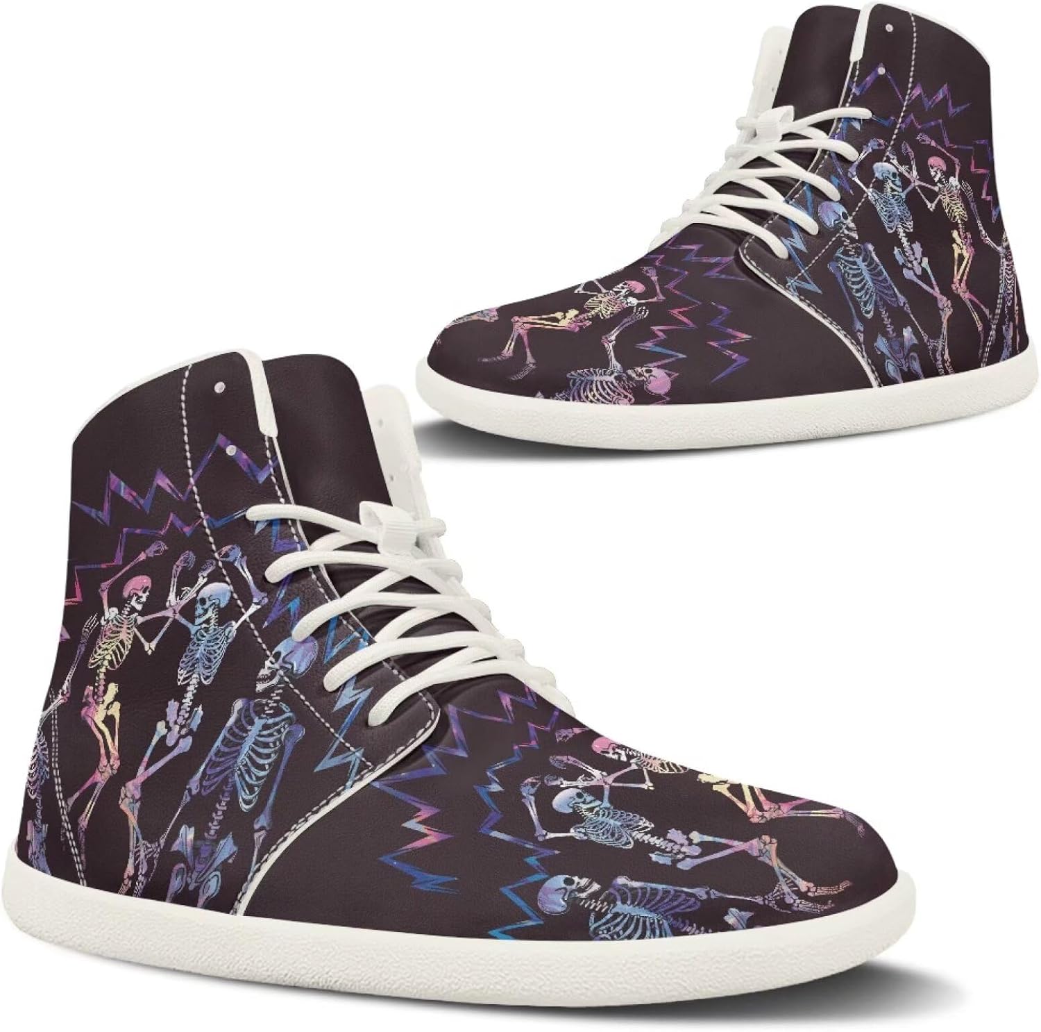 Fire Car Print Hiking Shoes Womens Outdoor Athletic Sports Shoes Walking Shoes Trail Running Shoes White Sole