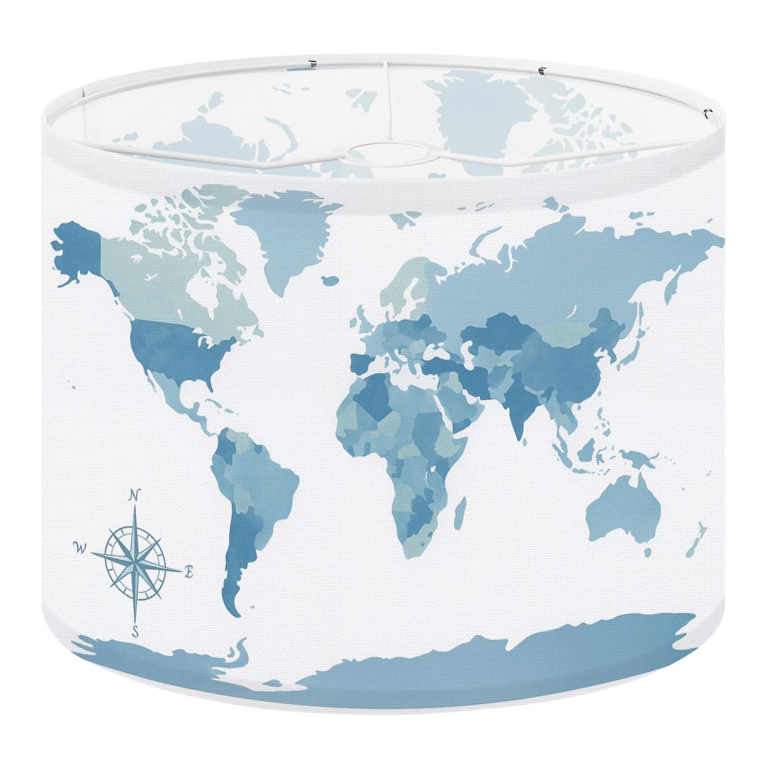 Drum Lamp Shade Large Lampshade World Map Map World Ideally for Floor Lamps Table Lamps Pendant Light Linen Lampshades Replacement Bedside Light Shades