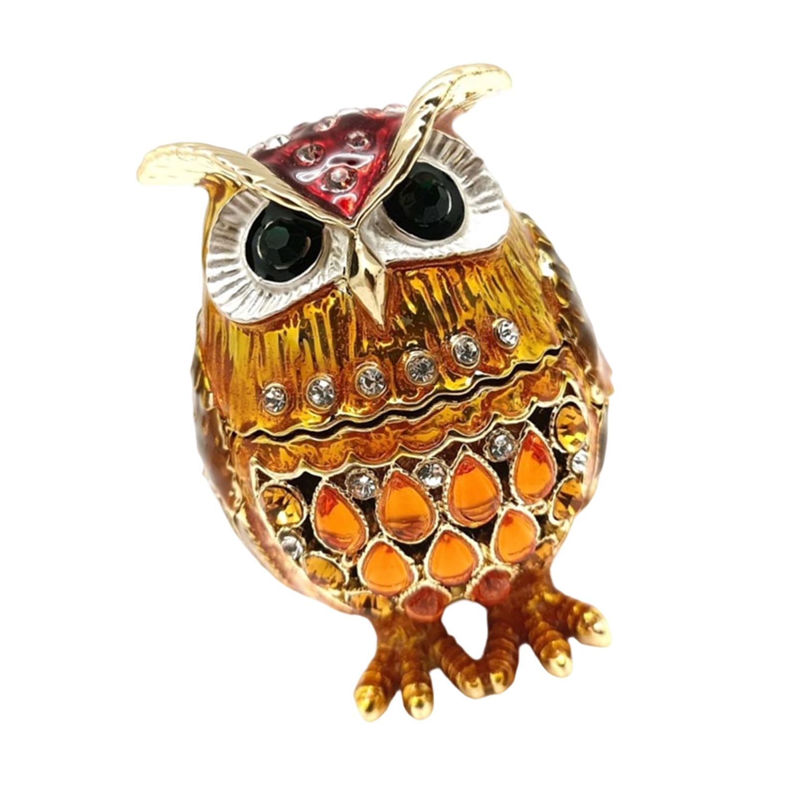 Coffret bijoux hibou décoratif en alliage, le cadeau idéal pour bagues