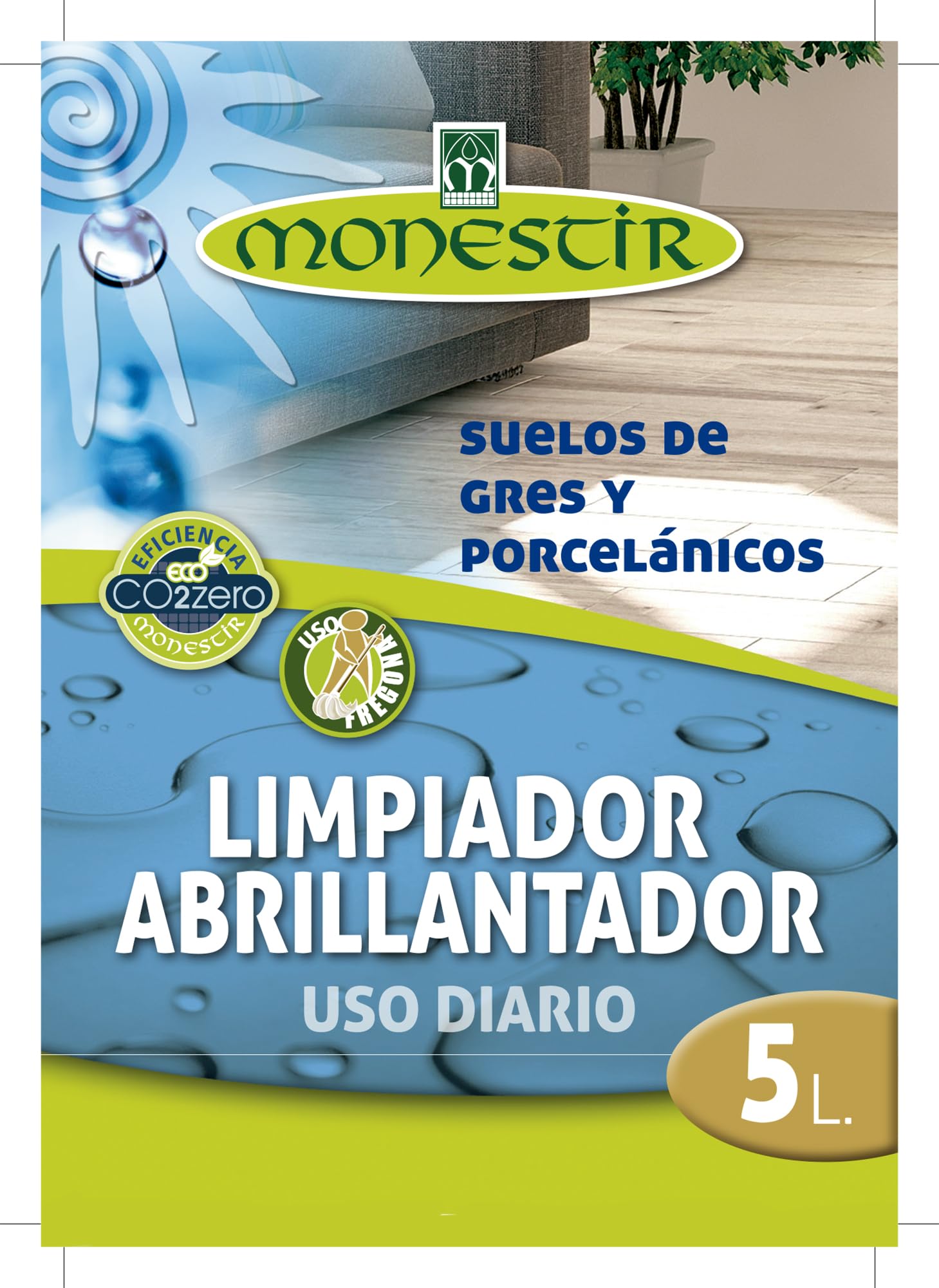 Monestir - LIMPIADOR ABRILLANTADOR SUELOS GRES - PORCELANICOS - 5 Litro