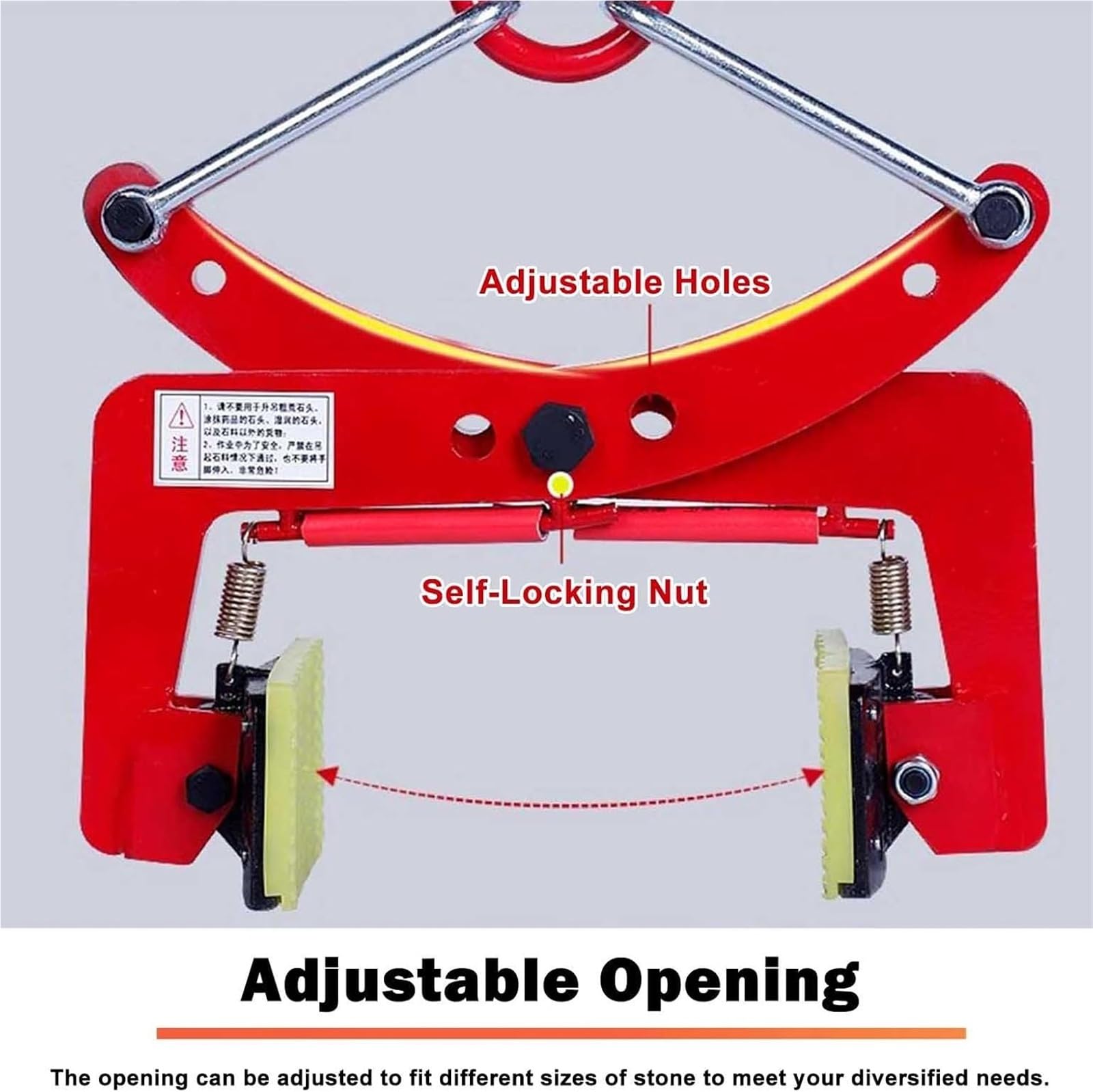Morsetto per Sollevamento Pietre ad Alta Resistenza per Granito, Marmo, Vetro e lastre di Acciaio - Strumento di Sollevamento a Forbice (Apertura da 6 a 18 cm) - Ideale p