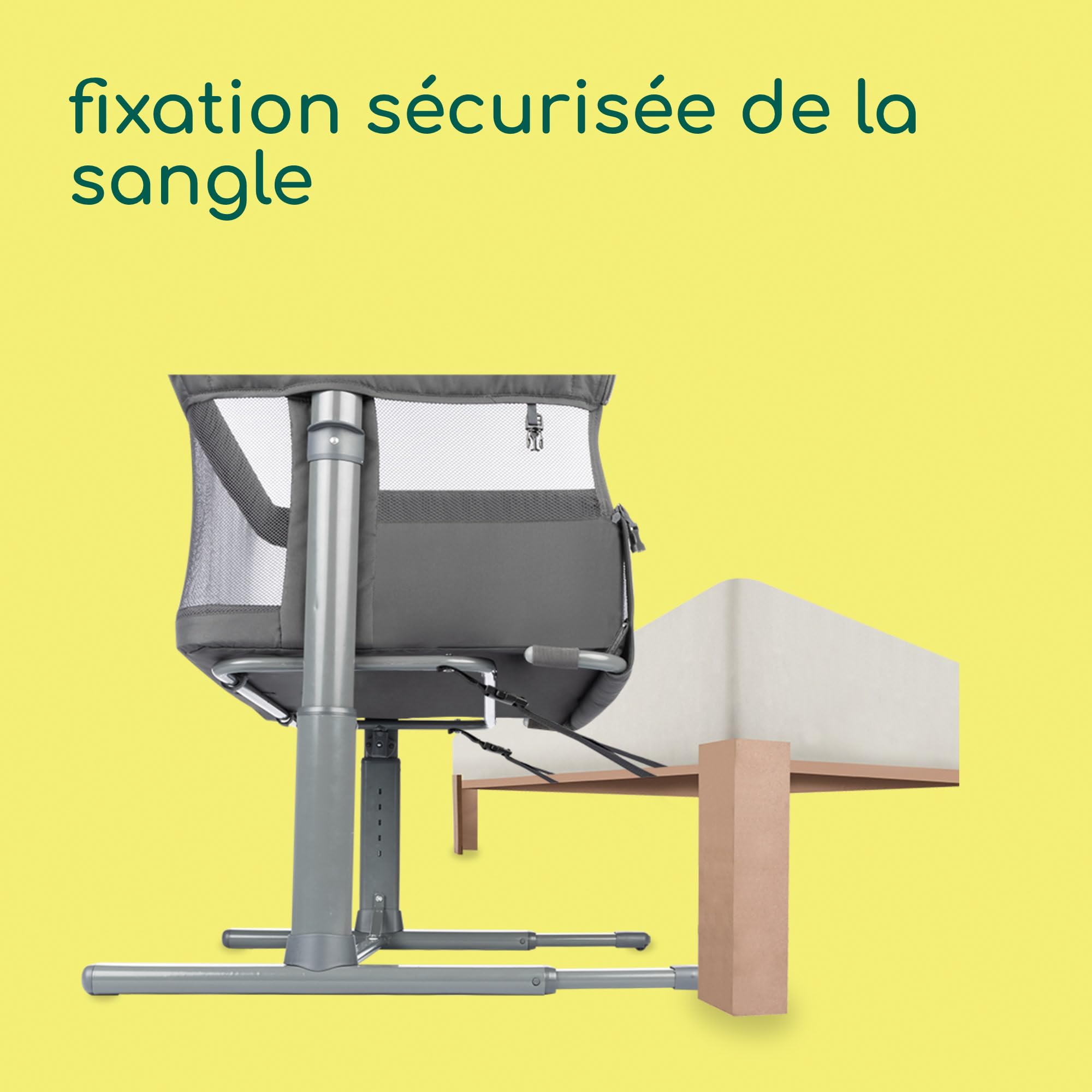 Bebeconfort Zina Berceau Bebe Cododo 0-6 Mois 0-9 kg Pliable 5 Positions Hauteur Réglables Matelas Inclinable Mineral Graphite