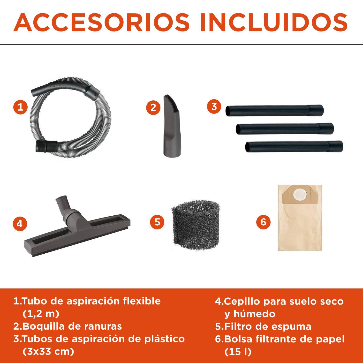 Black+Decker Aspirador Multiuso BXVC15PE de sólidos y líquidos (1200 W, 15 l)