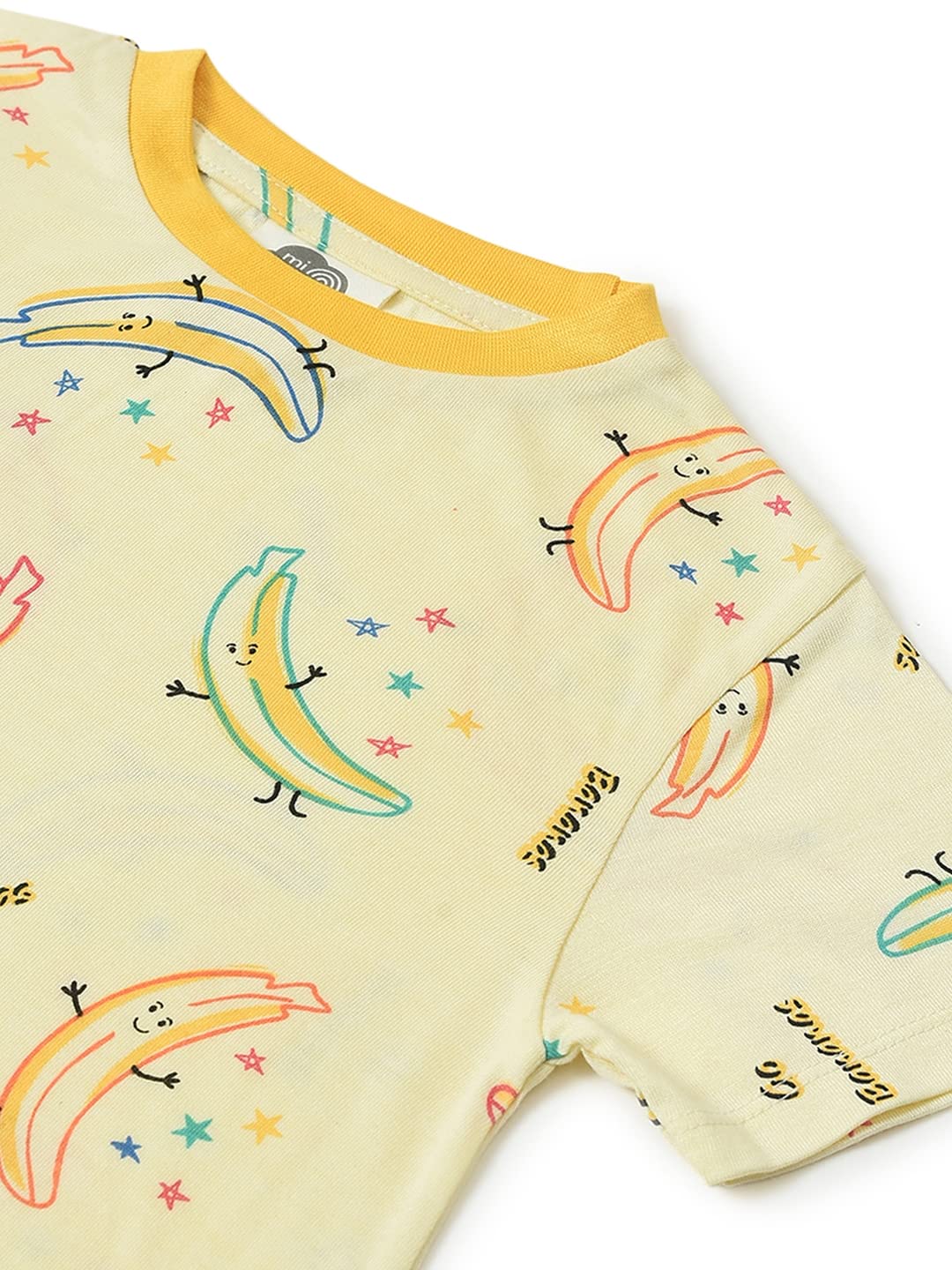 Mi Arcus Banana Printed Yellow Night Dress Nightsuit for Baby Girl for 18-24 Months 2