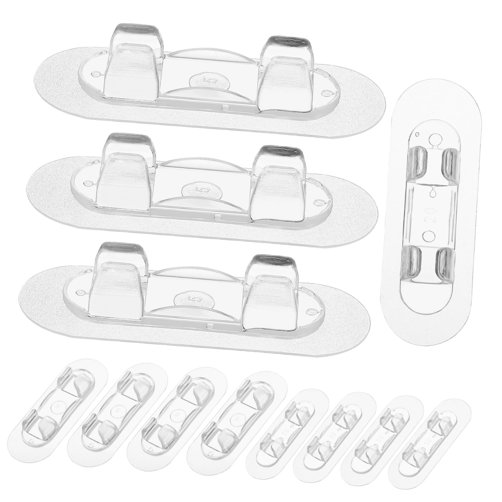 SHINEOFI 5 Ensembles Clip De Câble Transparent De Supports Adhésifs Pour Gestion De Câbles Fixation Sécure Facile À Utiliser Pour De Bureau Maison 30 Pièces * 5