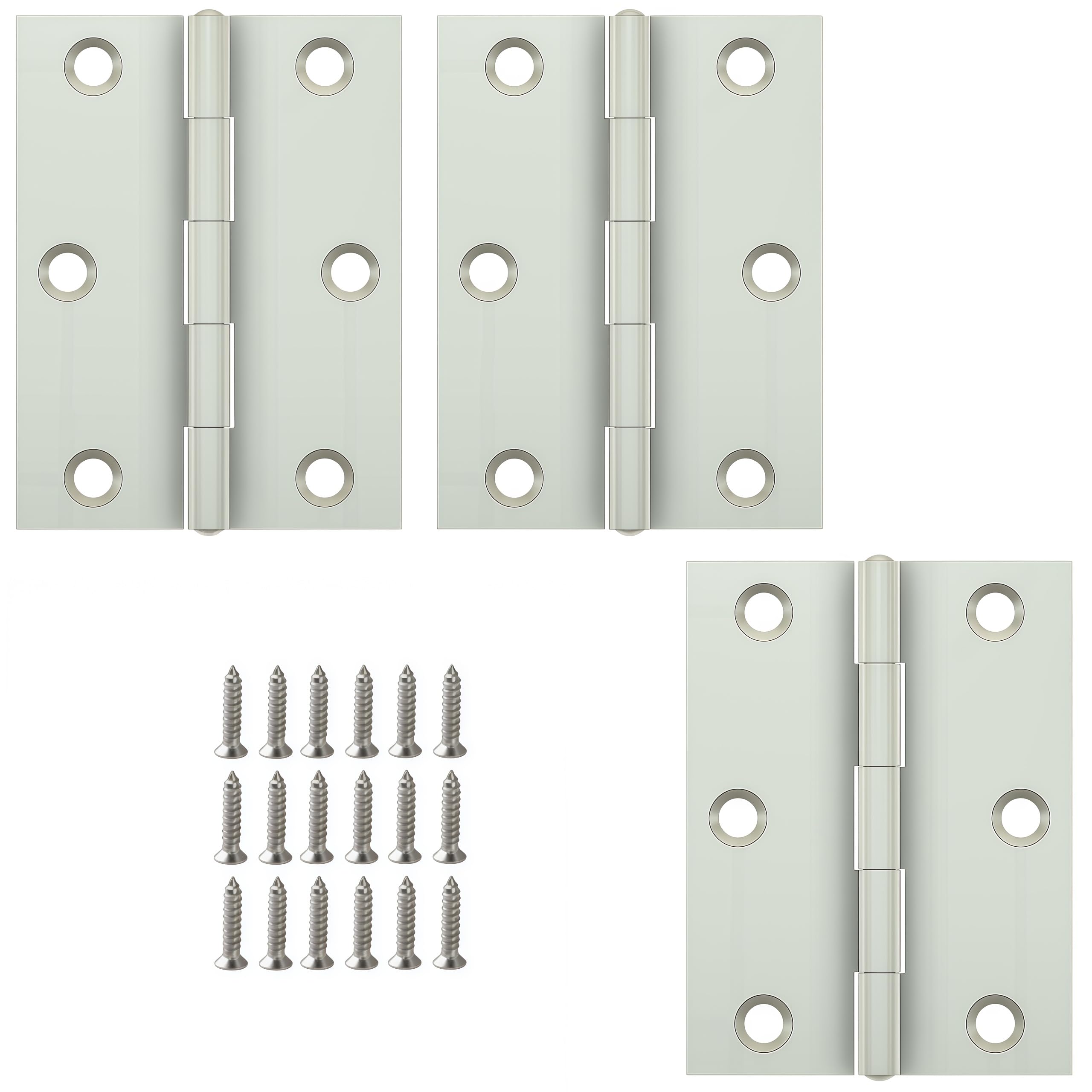 Vbnexyr Regular Door Hinges 3 Pack Stainless Steel Folding Hinges Cabinet Hinges Door And Window Hardware Accessories With Screws 80 * 60 * 1.2Mm