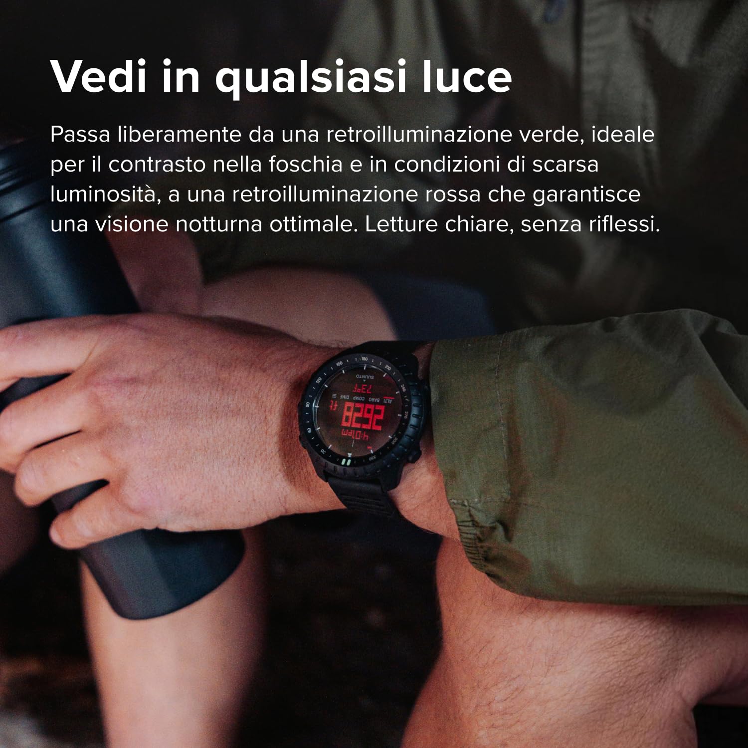 SUUNTO Core 2 Orologio Outdoor, 10 ATM impermeabile, batteria 15 mesi | Altimetro, Barometro, Bussola, Allarme tempesta, Retroilluminazione rosso/verde, Rilevamento passi, App SUUNTO, Nero