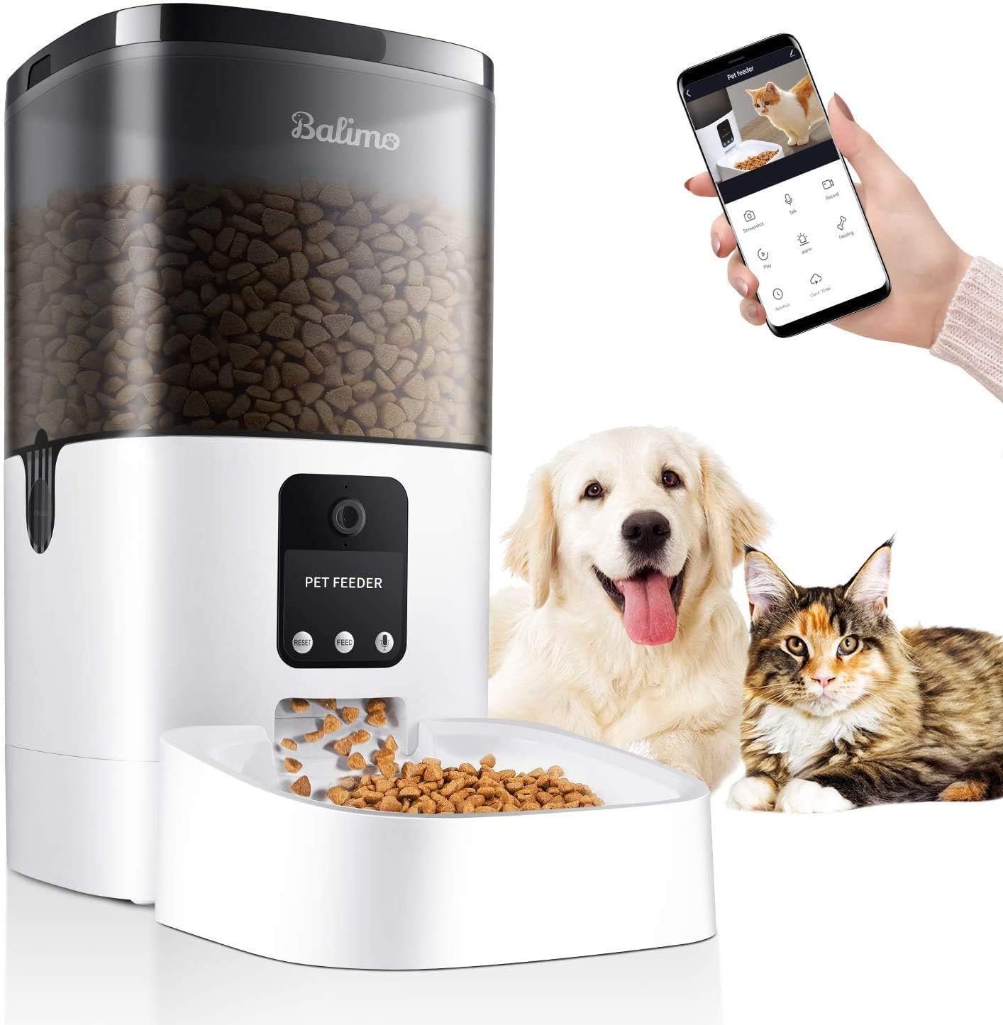 dog feeder with button