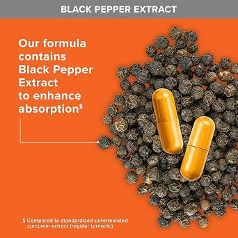 Turmeric Curcumin with Black Pepper & Ginger, 2400mg Turmeric Extract with 95% Curcuminoids, Extra Strength Supplement,