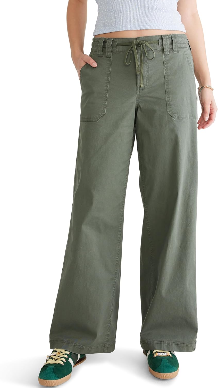 Aeropostale Womens Low Rise Baggy Wide Leg Jean