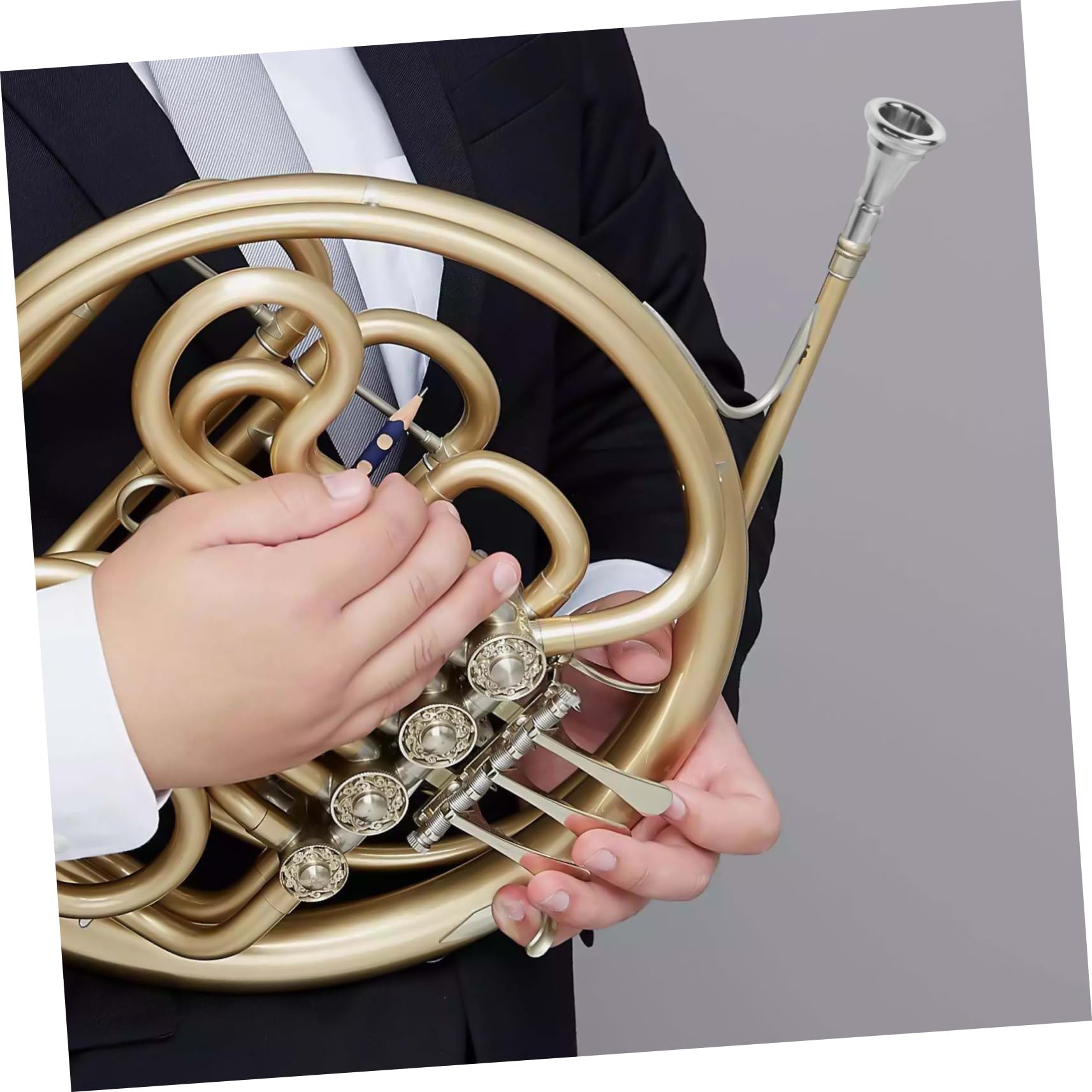 COSMEVIVI Quality French Horn Accessory Silver Horn Mouthpiece Musical Instruments for Beginners Pros