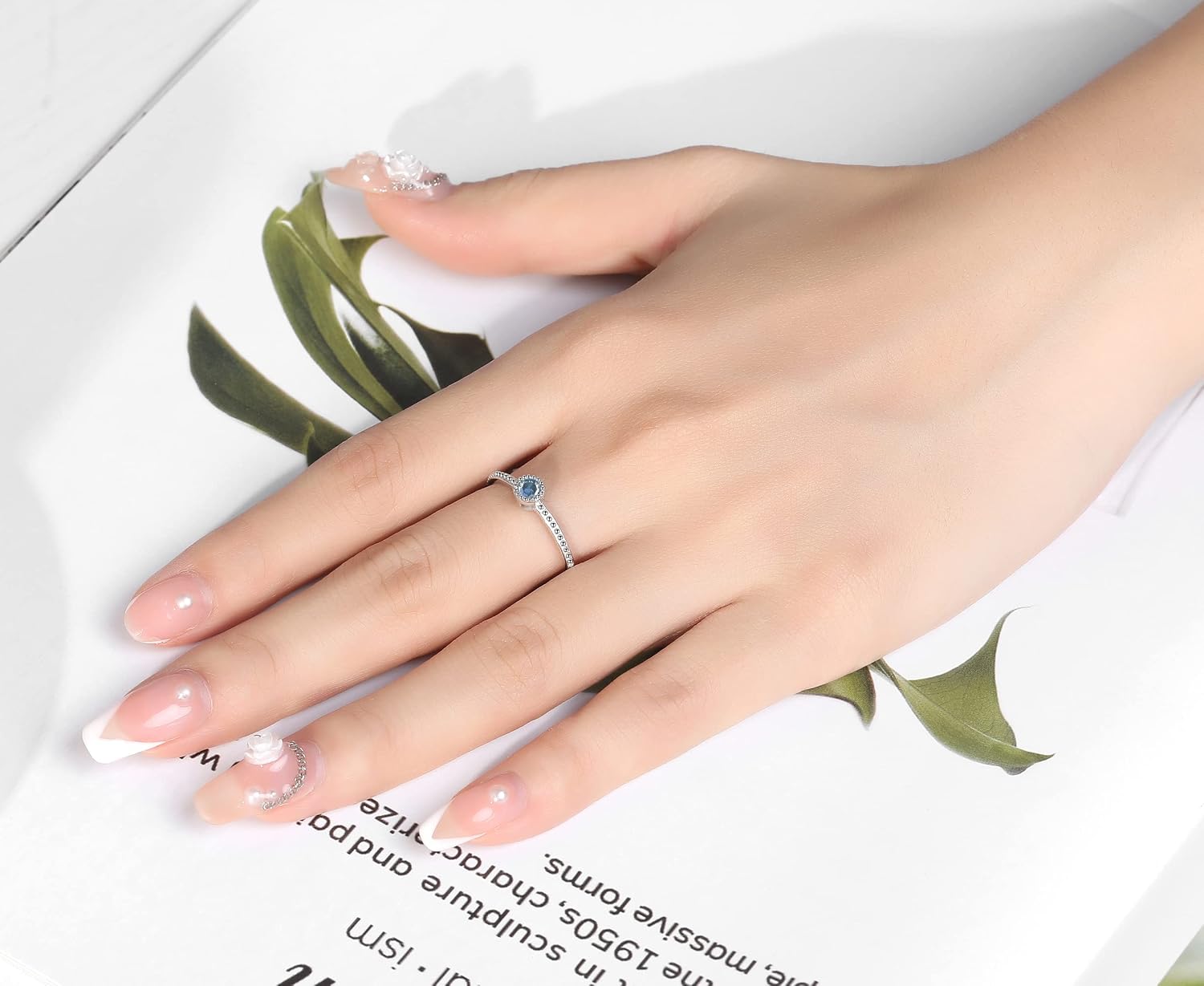 Step Forward Birthstone Stackable Rings for Women: S925 Sterling Silver Heart Stacking Ring Knuckle Rings Band for Best Friends Christmas Anniversary Birthday Gifts Jewelry