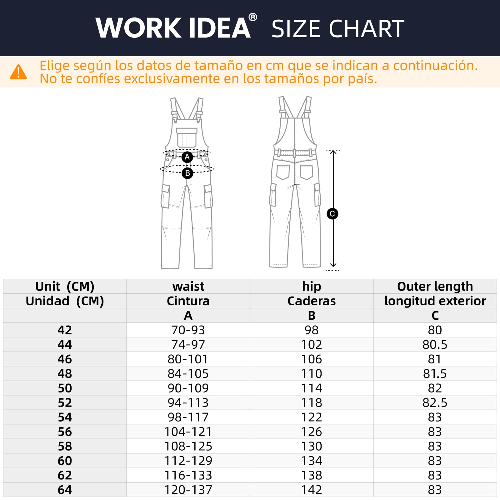 WORK IDEA Pantalón de Trabajo elástico para Hombre con múltiples Bolsillos y Bolsillos para Herramientas