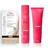 Wella Professionals Invigo Brilliance Color Protection Shampoo & Conditioner, For Fine Hair + Wella ColorCharm Permanent Liquid Hair Color for Gray Coverage, 5NN Intense Light Brown