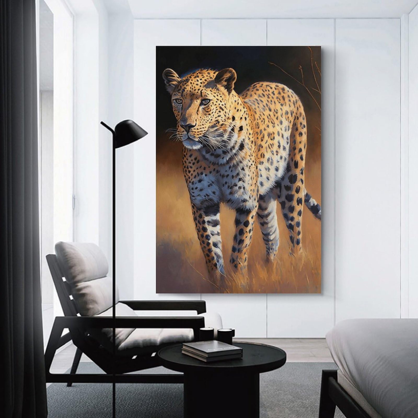 Junmoney Unframe-Style-15 Decorative Wall Artwork Leopard Wildlife Art Print, 20X30inch(50X75cm), For Contemporary Homes, Apartments Or Offices, An Easy Choice For New Home Styling