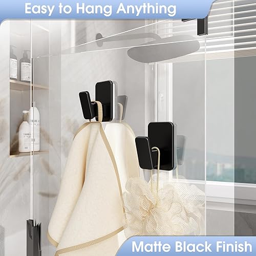 Miniatura 6 de Danpoo Ganchos autoadhesivos resistentes, paquete de 6, juego económico para organización de toda la casa, ganchos de pared sin taladrar para baño,