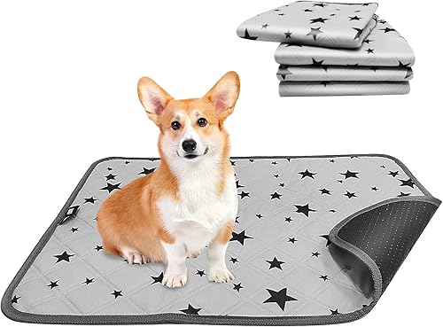 PETSTAY 4 almohadillas lavables para orina para perros, almohadillas reutilizables para cachorros, almohadillas de absorción rápida para perros de