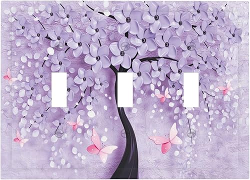 Marco de ventana con placa de pared de 3 cuadrillas, luz solar sobre la colina, decorativa, triple salida de palanca, cubierta de interruptor de luz