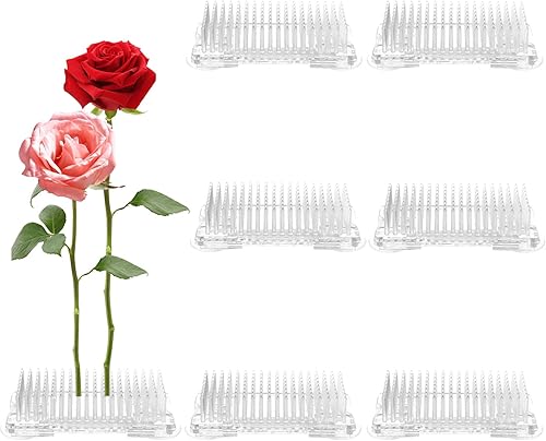 CertBuy Paquete de 6 soportes de plástico para flores, diseño de rana de flores transparente, para arreglos florales cuadrados de kenzan japonés,