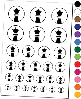 Chess Piece Black Queen Temporary Tattoo Water Resistant Fake Body Art Set Collection - Black (One Sheet)