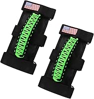 Vista 30 de Asas de agarre para barra de agarre para Jeep Wrangler Accesorios TJ JK JL Gladiator JT - Hebilla de metal mejorada, naranja cibernético, paquete