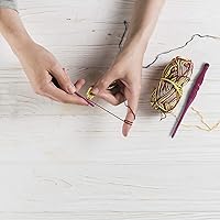 Vista 2 de Divit Shilp Streamline - Ganchos de ganchillo con mango ergonómico Aguja de tejer de madera de corazón morado de 7 pulgadas, tejido de hilo